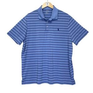POLO RALPH LAUREN Performance Golf Polo Classic Fit Mens Sz XL Blue Stripe Shirt